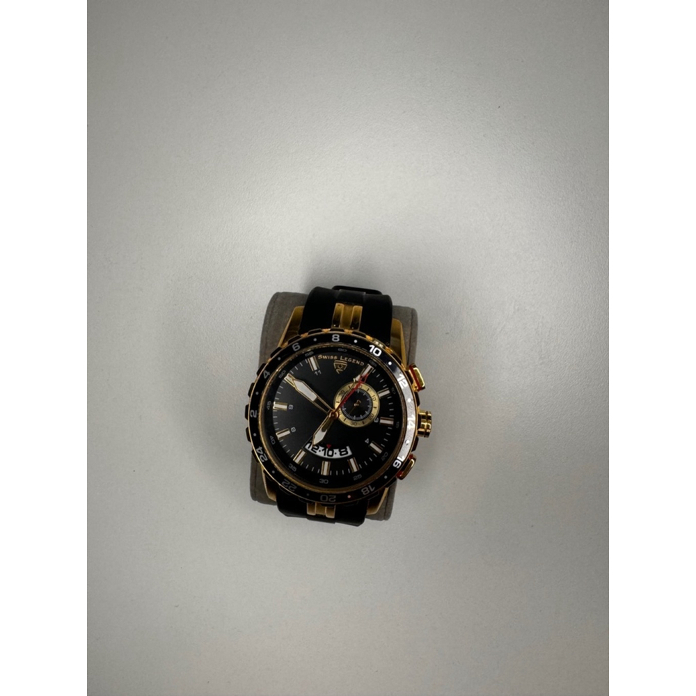 Men's Swiss Legend Watch, Black & Gold